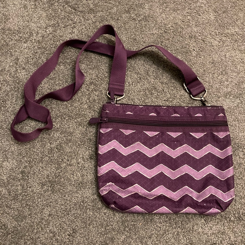 Thirty-One Purple Chevron Crossbody